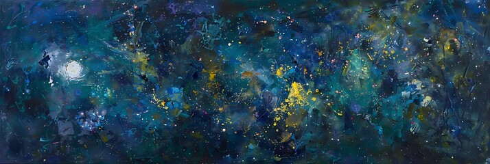 Obraz premium an abstract painting of a blue sky with a white cloud, surrounded by a red and blue sky, a blue sky, and a white cloud