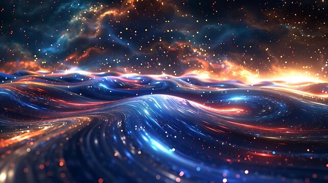 celestial pathways of light in the vast expanse of space