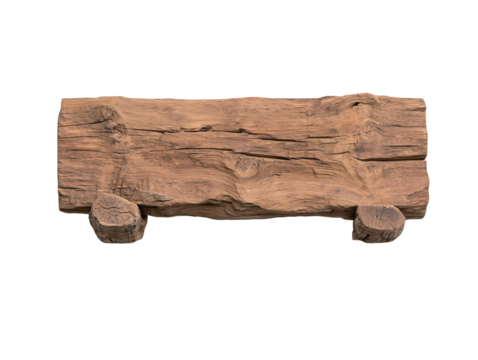 a wooden sign with two legs - Powered by Adobe