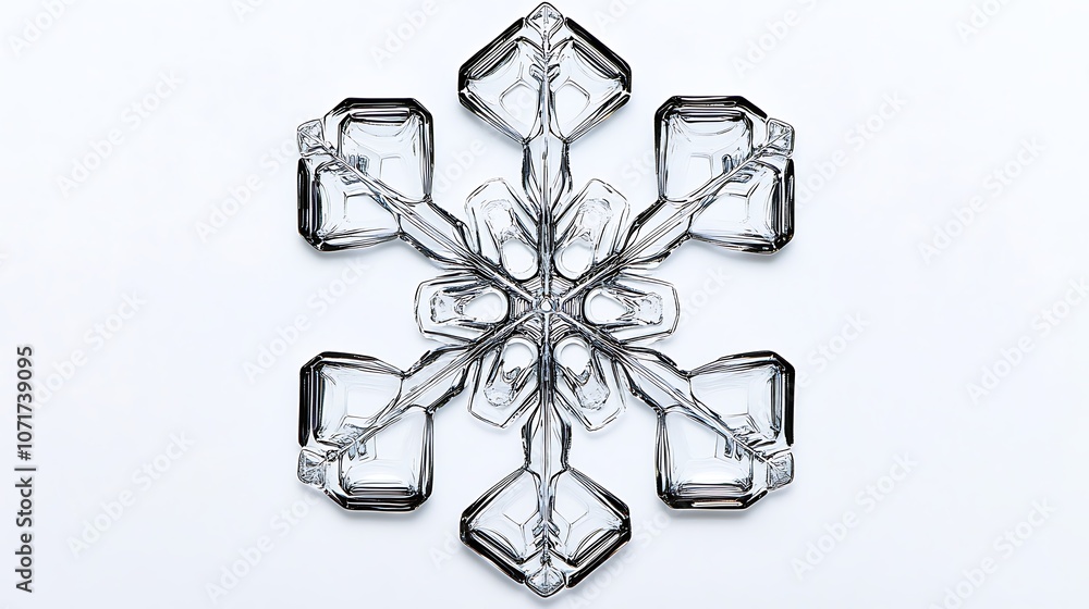 Poster a detailed snowflake-like structure made of clear material, showcasing intricate design.