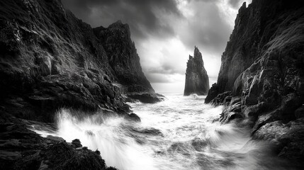 A photographer showing the use of black and white long exposure techniques to create moody and dramatic seascapes.