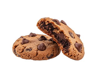 a chocolate chip cookie with a bite taken out of it