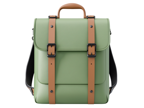 a green and brown backpack