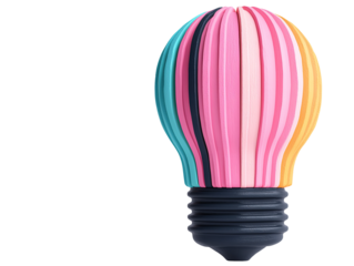 a colorful light bulb shaped like a balloon
