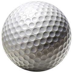 3D Golf Ball on White Background. Sports Equipment Mockup for Golf Design and Branding