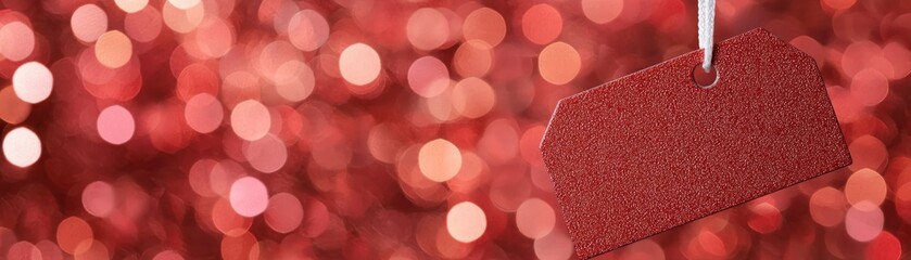 A shimmering red background with scattered glitter highlights, featuring a sparkling red heart shape that evokes celebration and affection.