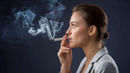 Obraz premium woman smoking a cigarette