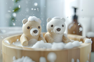 お風呂に入るシロクマくん