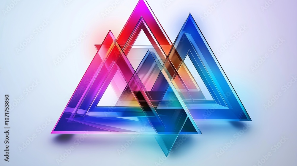 Poster Layered Transparent Triangles with Soft Gradients