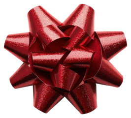 PNG Red metallic bow embellishment decorative decoration.