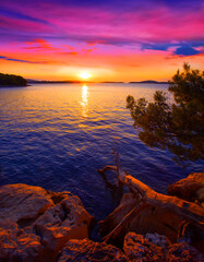 spectacular croatian rocky coast, wonderful morning view, stunning nature scene, Croatia, Europe