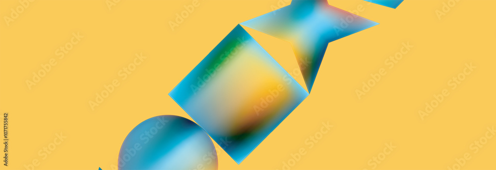 Poster neon color geometric shapes square triangle circle abstract background. vector illustration for wall