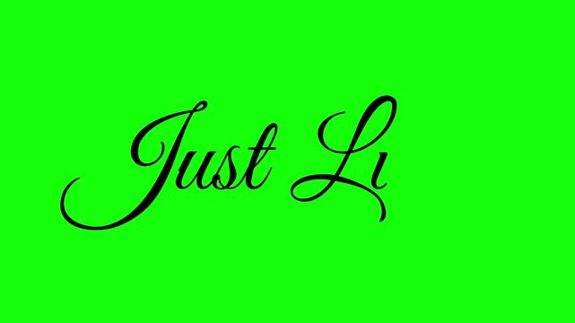 4K Animated Home Just Listed Black Text animation, Just Listed lettering animation on green screen or chroma key. 4K handwriting calligraphy text animation video.