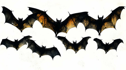 Illustration of Bats in Flight