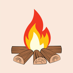 the burning wood 
