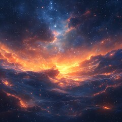 Fototapeta premium Beautiful space landscape in high resolution with planets and colorful nebula wallpaper