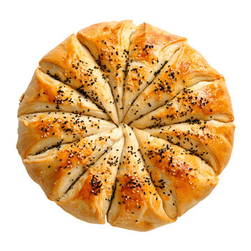Kubaneh, Golden Flaky Pastry With Black Seeds Decoration