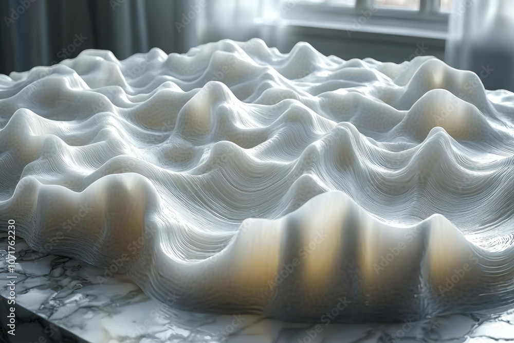 Poster abstract white wavy surface with lines