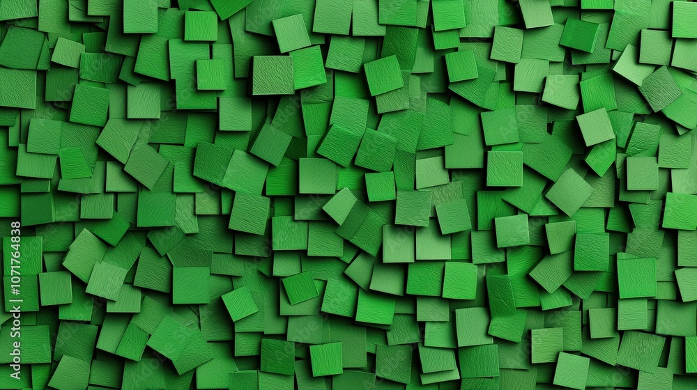 Poster abstract green square pattern geometric background modern texture digital art