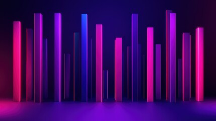 Obraz premium Abstract Neon Lights Background Glowing Pink and Purple Cityscape