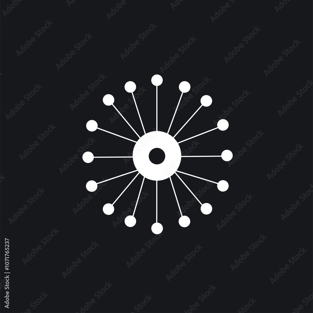 Poster abstract circle with lines and dots geometric design