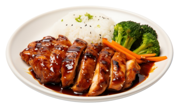 PNG Grilled chicken glazed dish vegetable meat.