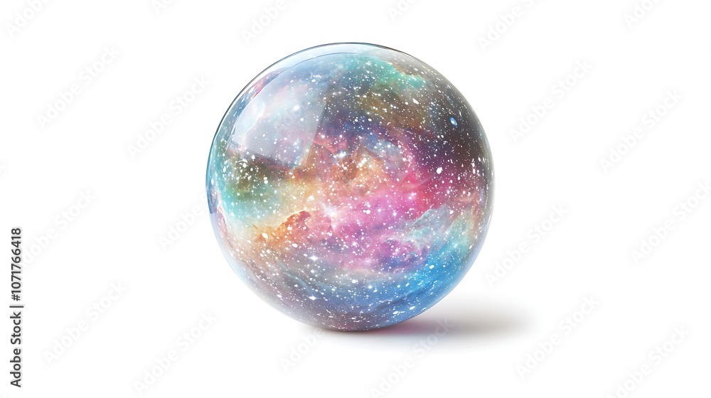 Poster vibrant 3d rendering of a colorful nebula with swirling colors and starry background capturing the e