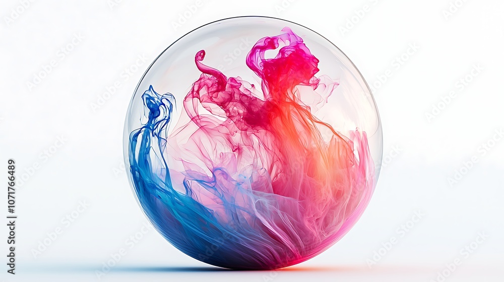 Aufkleber vibrant 3d rendering of a colorful nebula swirling in space, capturing the intricate patterns and et
