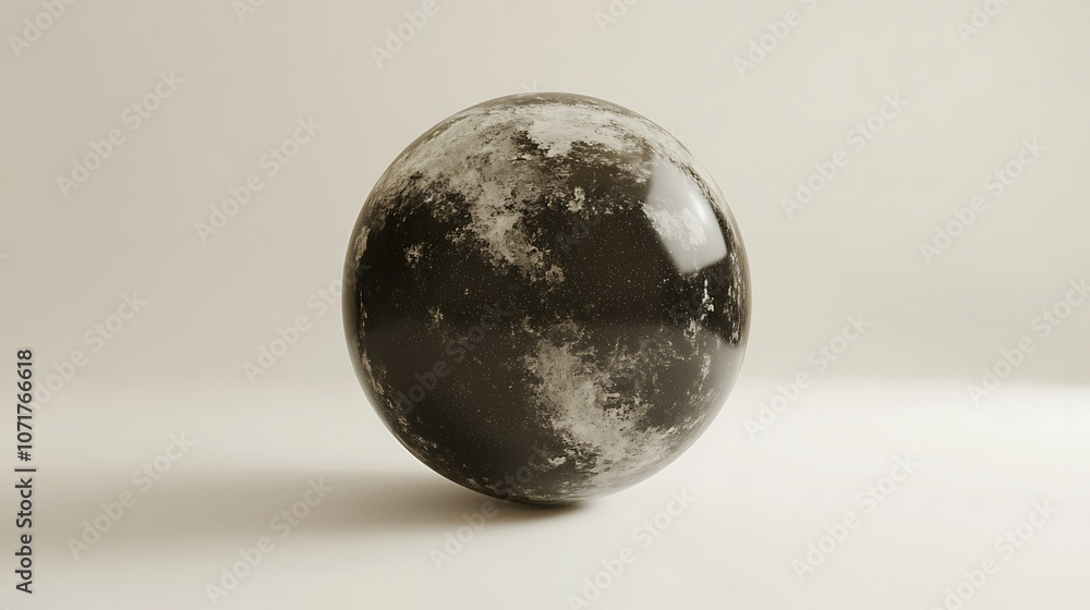 Poster 3d rendering of a cosmic planet forming with detailed textures and patterns emphasizing celestial el