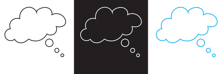 Think bubble isolated. Trendy think bubble in flat style. Modern template for social network and label. Creative thought balloon. Cloud line art, Dream cloud vector. Vector illustration. EPS 10