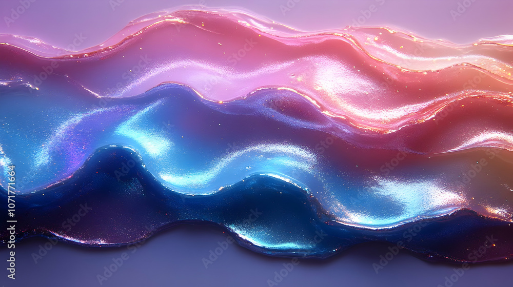 Poster abstract 3d background with shiny wavy texture