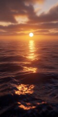Obraz premium Golden Sunset Over the Ocean