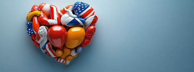 Boxing Gloves Forming a Heart Shape Design