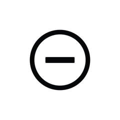 Outline circle glyph minus Icon. Vector illustration