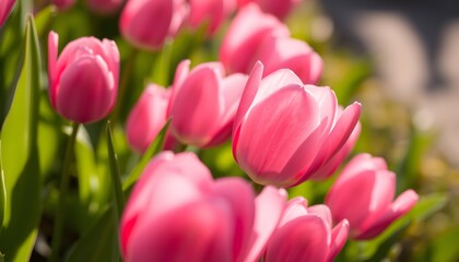 Close Up of Pink Tulips in Natural Light