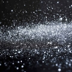 Obraz premium Sparkling Snowfall on Black Background