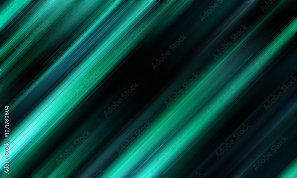 Poster Surface with templates metal texture soft lines tech gradient abstract diagonal background silver black sleek with black background and green
