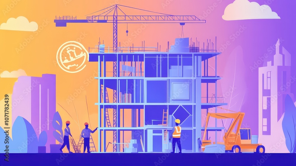 Poster a construction manager leveraging ai for project planning, predicting delays, and coordinating resou