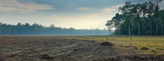 The Vanishing Canopy:Population Growth Fuels Deforestation for Agriculture.Concept of deforestation,environmental impact,habitat destruction,agricultural expansion,population growth,resource depletion