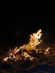fire in the fireplace