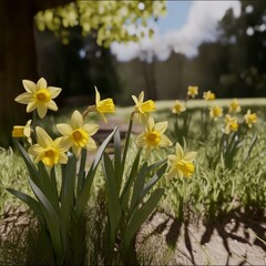 Fototapeta premium Spring Daffodils in a Garden
