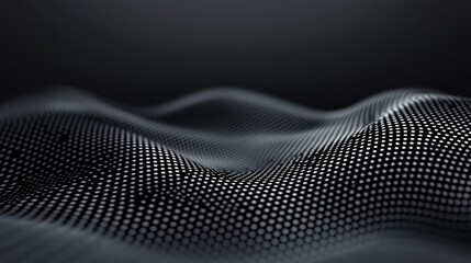 Abstract Technology Particles Mesh Background  Dark 3D Wave Pattern