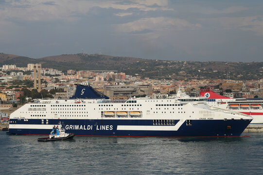 MS Cruise Roma, of Grimaldi Lines, in the Port of Civitavecchia, Italy