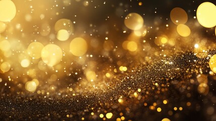 Obraz premium A shimmering background of golden bokeh lights, creating a festive and luxurious atmosphere.