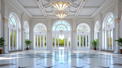 Fototapeta premium Fan-Shaped Archways with Symmetrical Patterns