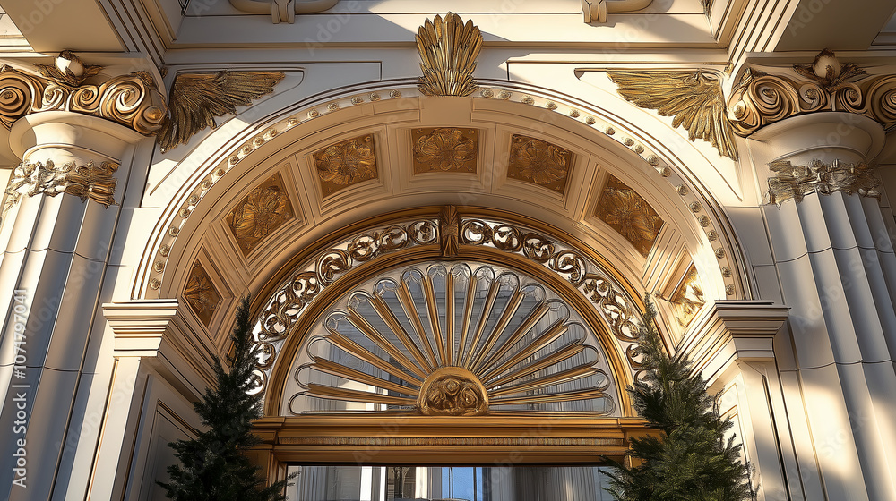 Poster Fan-Shaped Archways with Symmetrical Patterns