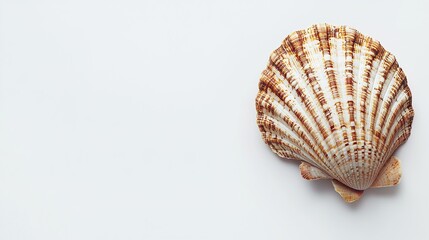 Stunning Isolated Seashell on a Clean White Background Perfect for Creative Projects and Maritime Themes, Capturing the Beauty of Nature&rsquo;s Ocean Treasures