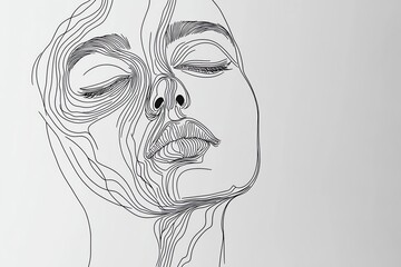 Obraz premium Minimalist line art, black on white