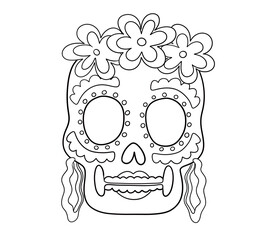 Dis de los muertos skull silhouette