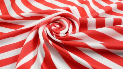 Obraz premium Red white striped fabric, closeup, showcasing bold patterns, perfect for nautical, festive or vintagethemed designs.